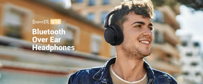 Oneodio SuperEQ V16 Wireless Headphones Bluetooth 5.3 Over Ear Headset With Mic Bass/Pop Mode Hi-Res Foldable Headphones 90H
