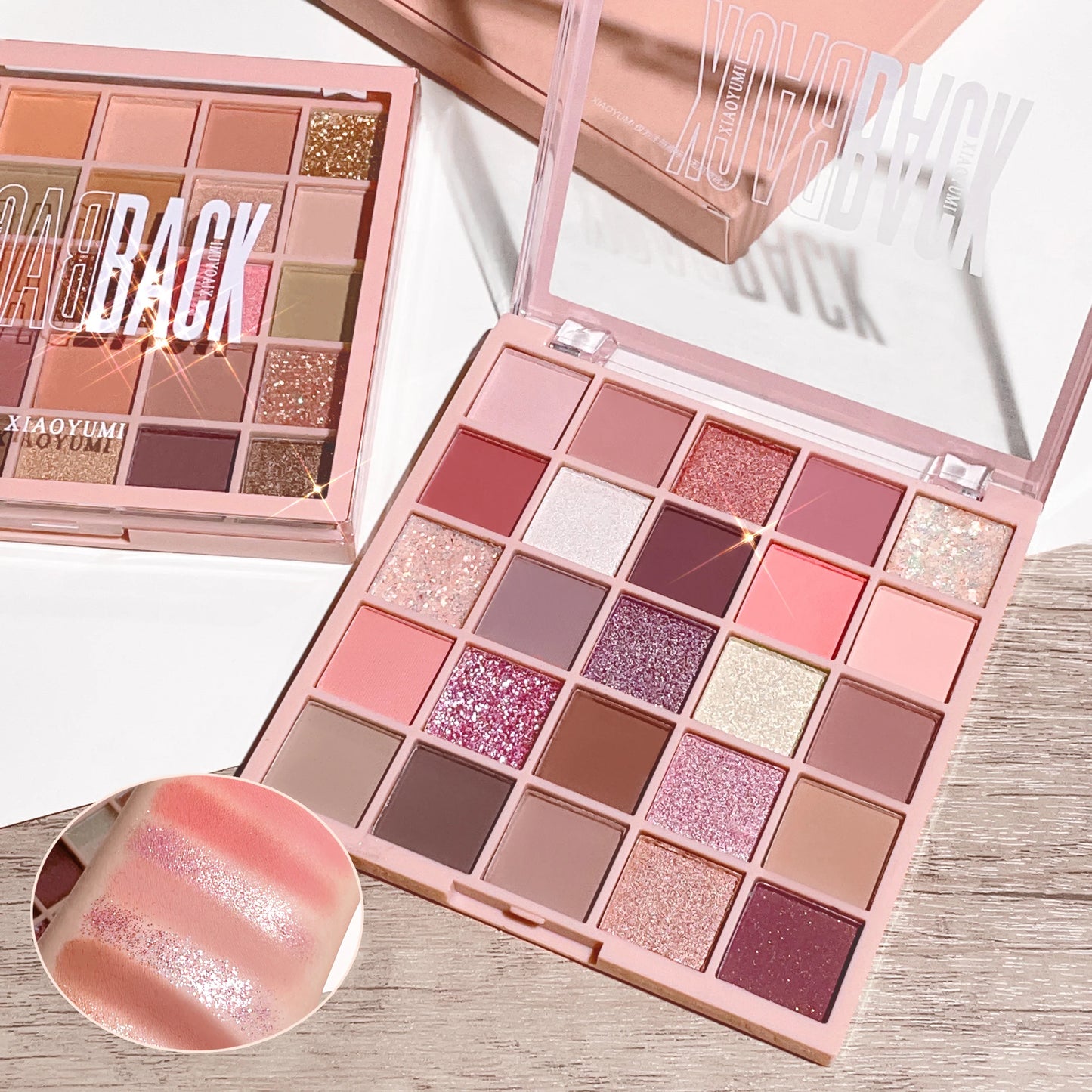 25 Colors Eyeshadow Palette High Gloss Cement Grey Rose Brown Color Tone Matte Glitter Daily Makeup Dry Rose Eyeshadow For Music