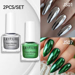 LILYCUTE 7ML 2PCS/SET Metallic Nail Polish Mirror Blue and Rose Gold Effect Varnish Semi-Permanent Nail Art Manicure Aupplies