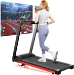 Superun Raceable Treadmill for Home, Walk Treadmill with 6% Incline 158 kg Weight Capacity