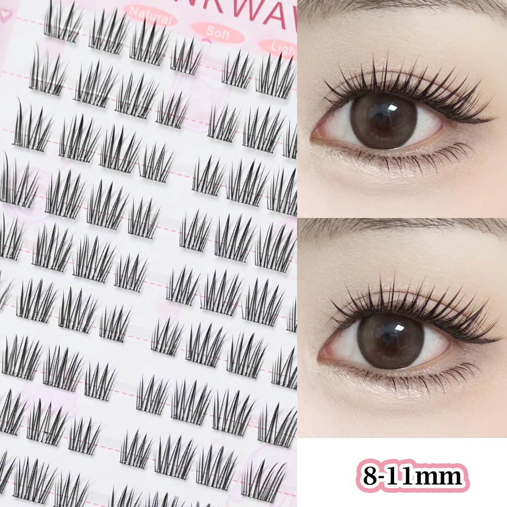 Upgraded Sunflower False Eyelashes No Glue Fake Lashes  Natural Reusable Band-Free Lashes Manga Lash Makeup Korean