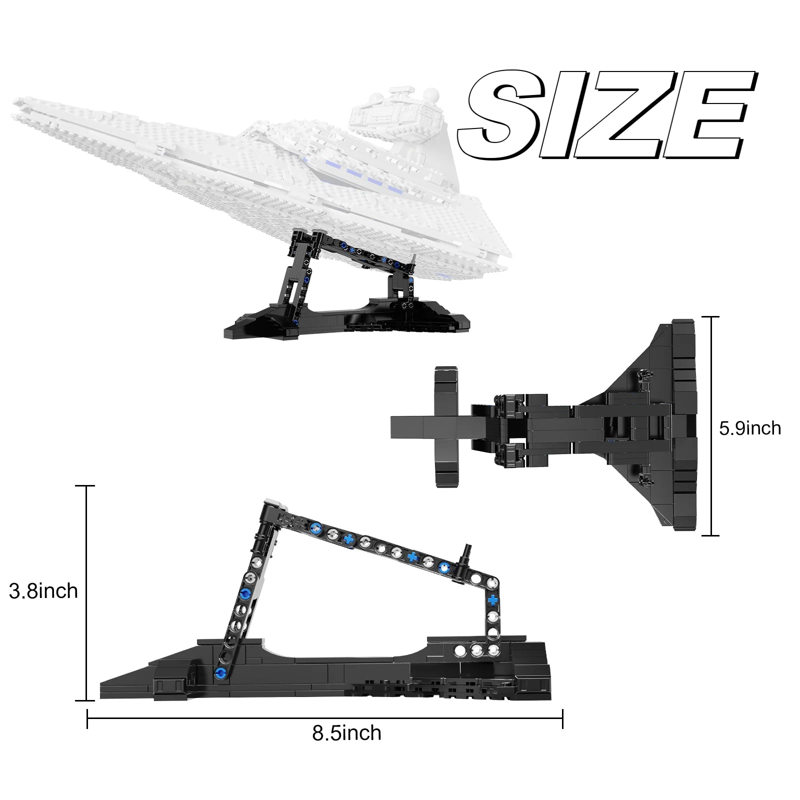 BuildMOC The Display Stand Building Bricks Kit for 75394&75357 Starship Model,Space Ship Stand Toys Movie Fans Gifts (172 PCS)