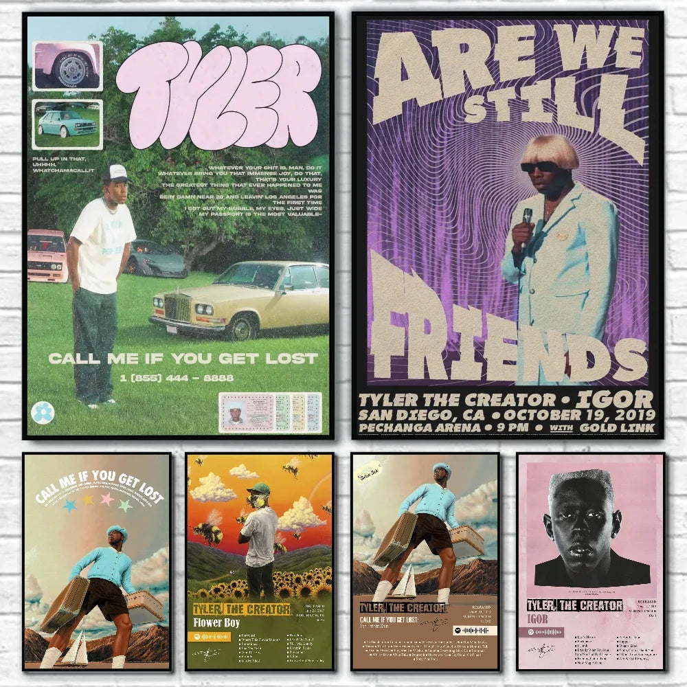 Rapper Tyler The Creator Flower Boy Poster Canvas Painting Modern Home Living Room Bedroom Caf É Bar Room Decoration Wall Art