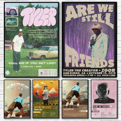 Rapper Tyler The Creator Flower Boy Poster Canvas Painting Modern Home Living Room Bedroom Caf É Bar Room Decoration Wall Art
