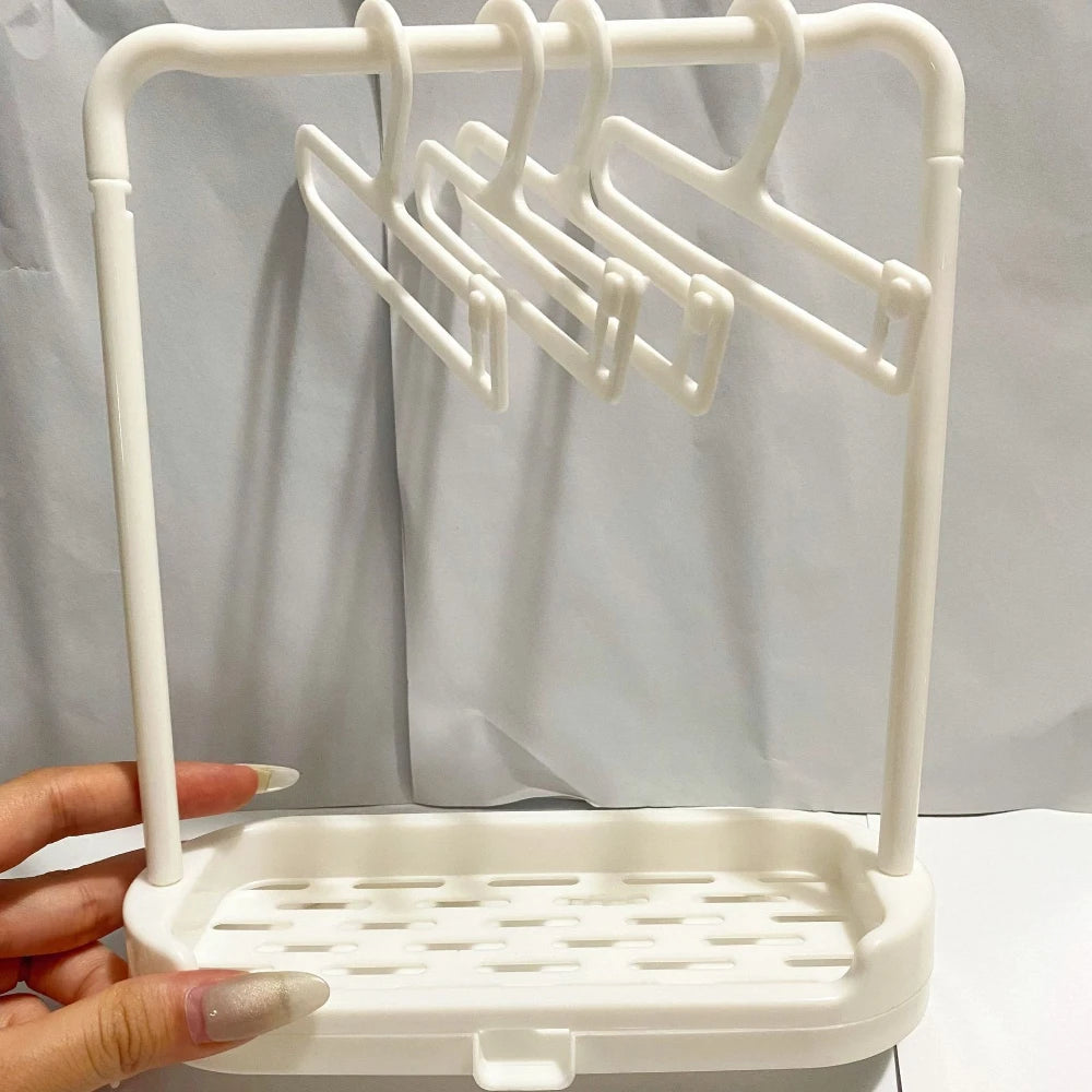 10pcs/set Mini Clothesse Clothes Hanger for Labubu and Other 17cm Dolls Labubu Shoe Rack Doll Accessories Children's Toys
