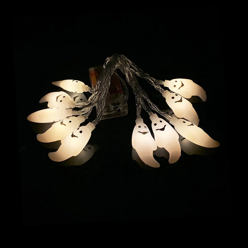 1.5M 10LED Halloween LED Light String Horror Eyeballs Pumpkin Spider Bat Skull Lamp Trick Or Treat Happy Halloween Party Decor