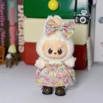 Doll Clothes For LABUBU Frog Set Jumpsuit Kawaii Fisherman Hat 2PCS/Pack Plush Cotton Doll Dress Up Game Decoration