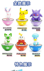 Original Pokemon Anime Figures Pikachu Gengar Sprigatito Sylveon Quaxly Fuecoco Tumbler Toys PVC Model Kawaii Collect Kid Dolls