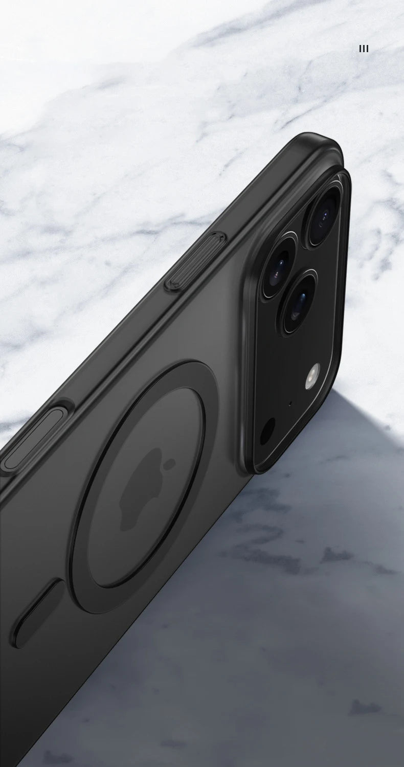 Luxury Matte Ultra Thin Clear For Magsafe Wireless Charge Case For iPhone 17 Air 16E 15 14 Plus 13 12 11 Pro Max Hard PC Cover