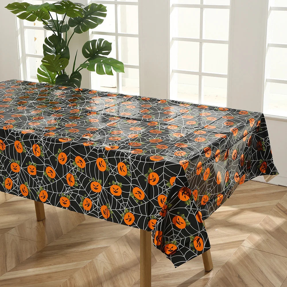 1Pcs Halloween Skeleton Pumpkin Spider Tablecloth Halloween Ghost Festival Day of The Dead Prank Party Carnival Party Decoration
