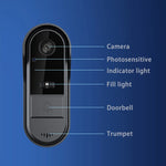 Visual Smart Doorbell Ring Door Camera Wireless Intelligent Video Bell Camera Intercom Doorbell Night Vision for Home Office