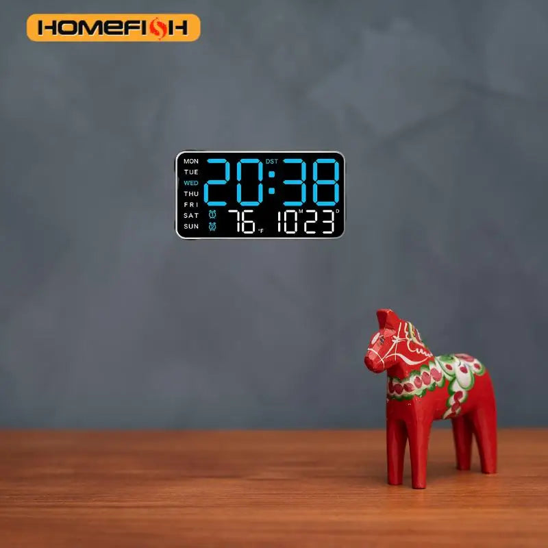 Giant Intelligent Digital Wall Clock｜One screen to control time-temperature-date, home technology pulls full!