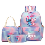 3Pcs/set Disney Lilo Stitch Backpack for Boy Girl Teenager Student Back To School Schoolbag Lunch Bag Women lovely Rucksack Gift