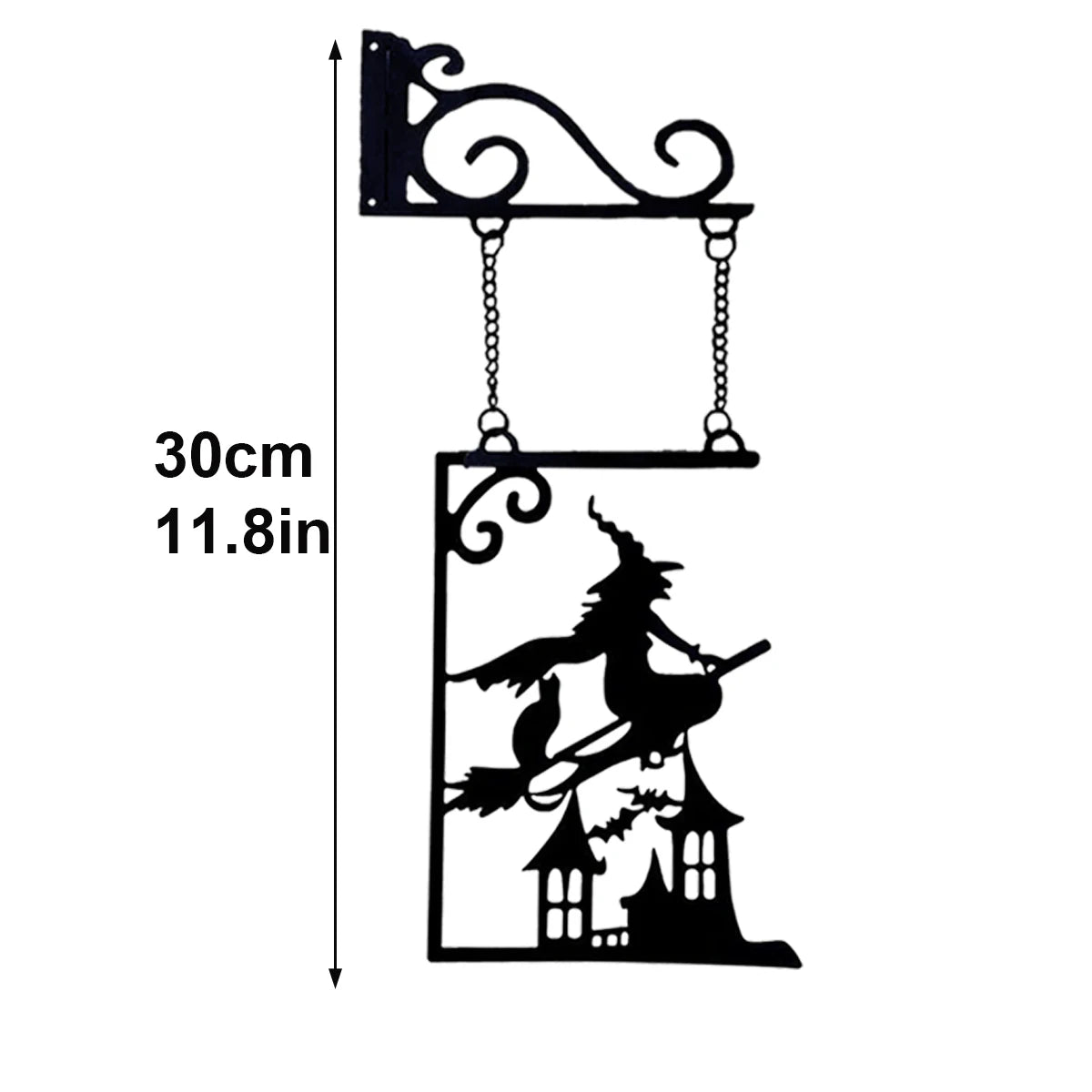 Halloween Silhouette Metal Sign, Witch Metal Silhouette, Witch Silhouette Yard Sign, Outline Wall Decor, Metal, for Halloween Decor