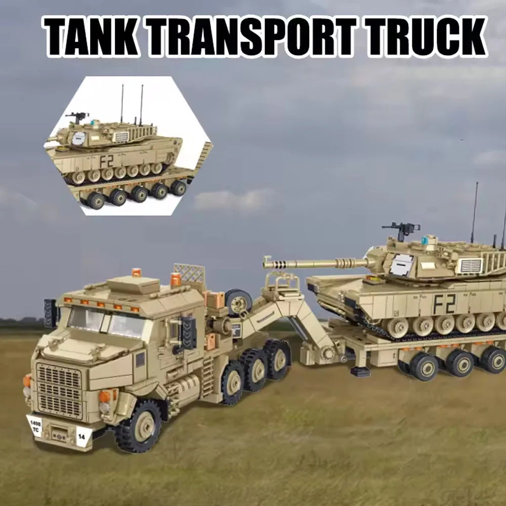 WWW2 US Military Series M983 Missile vehicle M10170 Tank Transport Vehicle JLTV Armored Vehicle Difficult Building Blocks Toys