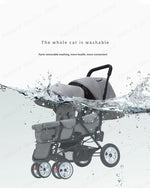 EU STOCK Twin strollers Double kids two seats strollers foldable carriage wholesale baby stroller Front and rear seats