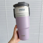 Tyeso 600/750/900ML Car Coffee Cup Thermo Bottle with Straw Portable Sport Insulated Vacuum Flask Travel Thermal Water Bottle