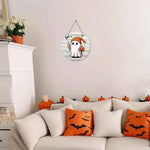 2D Rustic Style Halloween Boo Pumpkin Mystery Teacher, Suitable for Home, Office, Door, Living Room, Halloween Decoration, Gifts
