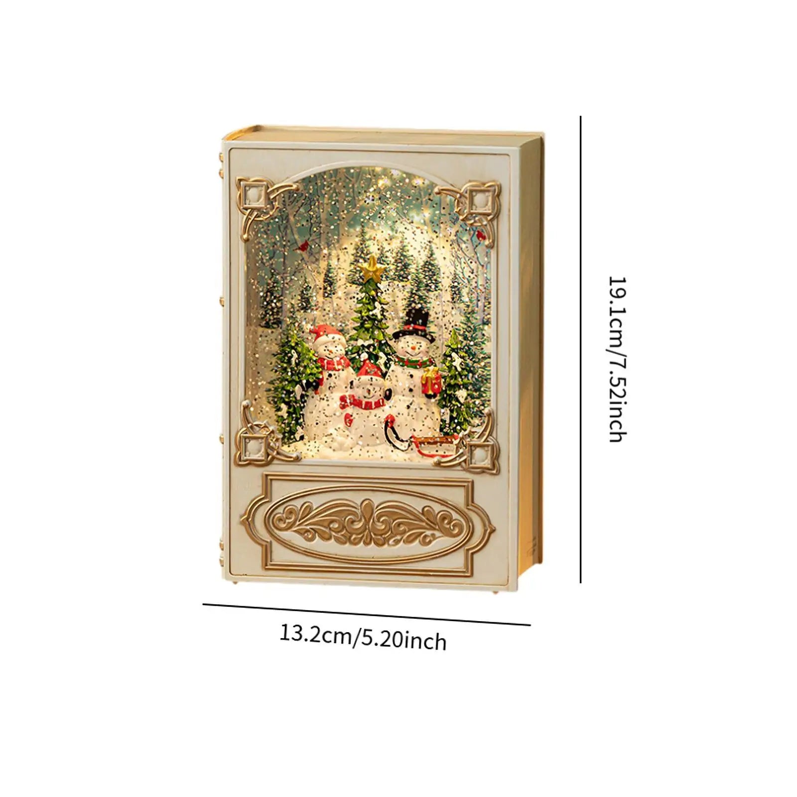 Christmas Light Music Box Book Night Light Christmas Lantern Gift for Room Music Box Decoration Holiday Decor Music Box