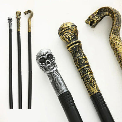 Halloween Cobras Wands Egyptian Staff Scepter Detachable Vintage Royal King Round Handle Cane Party Cosplay Costume Accessory