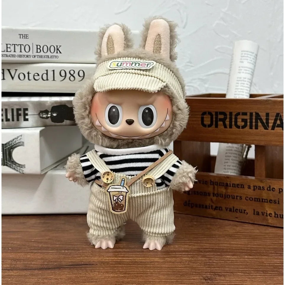 17cm Labubu Doll Clothes Capybara Cos Suit V1 V2 V3 Outfit Stylish Clothing Set for Plush Toy Dolls Accessories