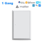 Manhot Matter WiFi Smart Wall Light Switch 1 2 3 4 Gangs with Neutral Wire Push  Physical Light Switches work with Homekit App