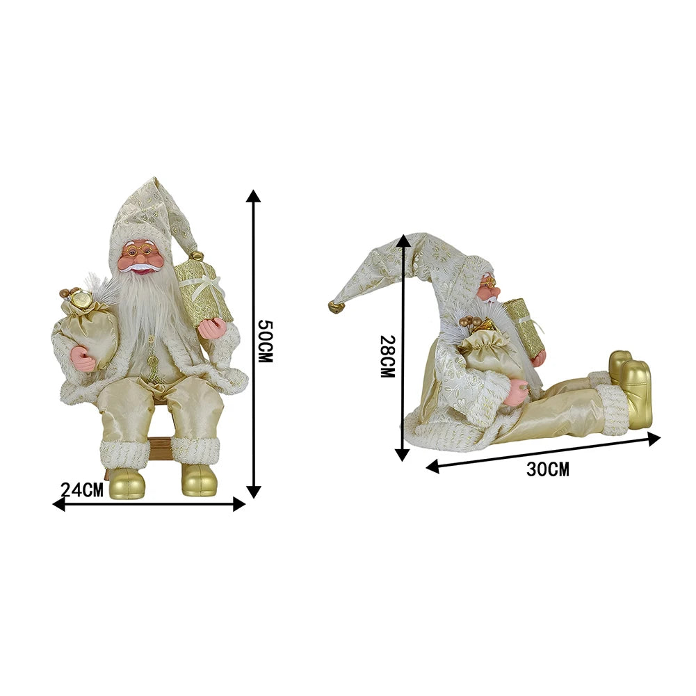 50cm Sitting Santa Clauses Decoration Fashionable Vivid Christmas Handiworks For Office