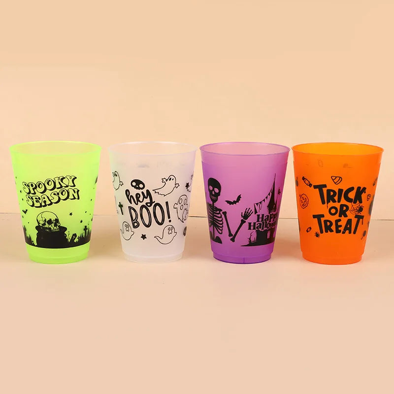 8-24Pcs Halloween Drinking Cups Boo Skull Plastic Juice Cocktail Cup for Halloween Party Home Table Decoration Supplies