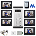 Home Video Doorbell Security Doorphone Wired 2/3/4/5/6/8/10/12 Units Apartment Two-way Audio Visual Intercom System