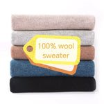 100% Pure Wool Sweater For Men, Half High Neck Knitted Pullover, Long Sleeved Casual Autumn Winter Thick High-End Sweater Warmth