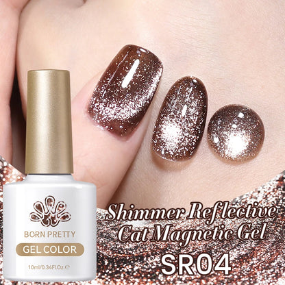 BORN PRETTY 10ml Silver Water Light Cat Magnetic Gel Nail Polish Nail Supplies Vernis Semi Permanent Gel for Fall Winter Nails