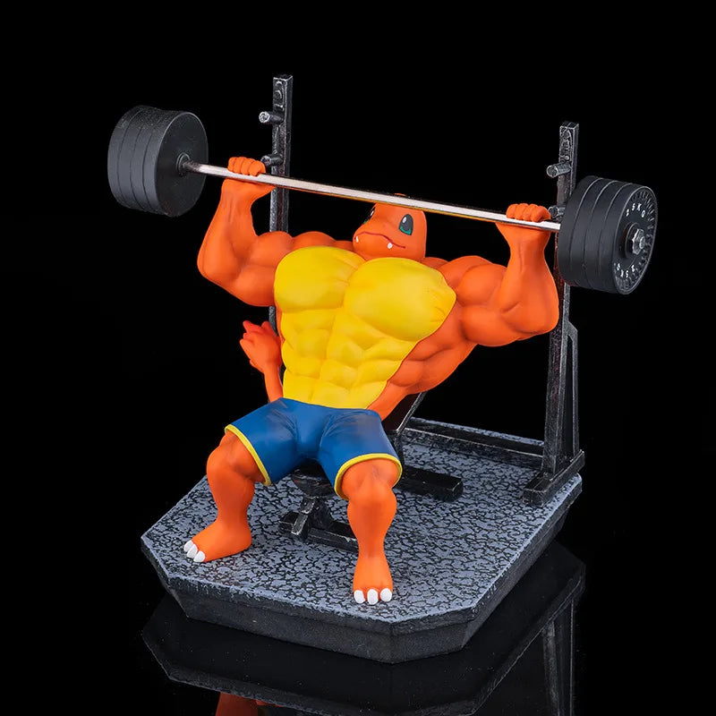 Pokemon Toys GYM Figurines Cartoon Fitness Muscle Man Action Figure Charmander Bulbasuar Squirtle Gengar Fit Model Anime Toys