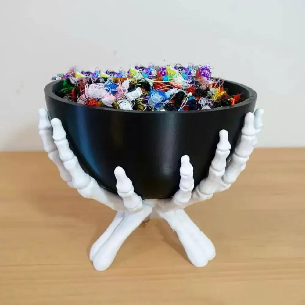 Halloween Candy Bowl Gothic Skeleton Hands Candy Storage Holder Multifunctional Halloween Organizer Holder Scary Home Decoration