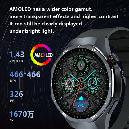 HT32 Smart Watch AMOLED Men Watch 5 Pro NFC Compass 1GB ROM Local Music Album E-Book Heart Rate Sport Smartwatch for Android IOS