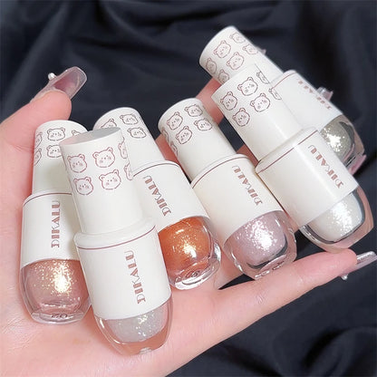 DIKALU Bear Bowling Ball A Teardrop Liquid Eyeshadow Eye Makeup Lying Silkworm Pearl Super Sparkle Glitter Fine Glitter Powder