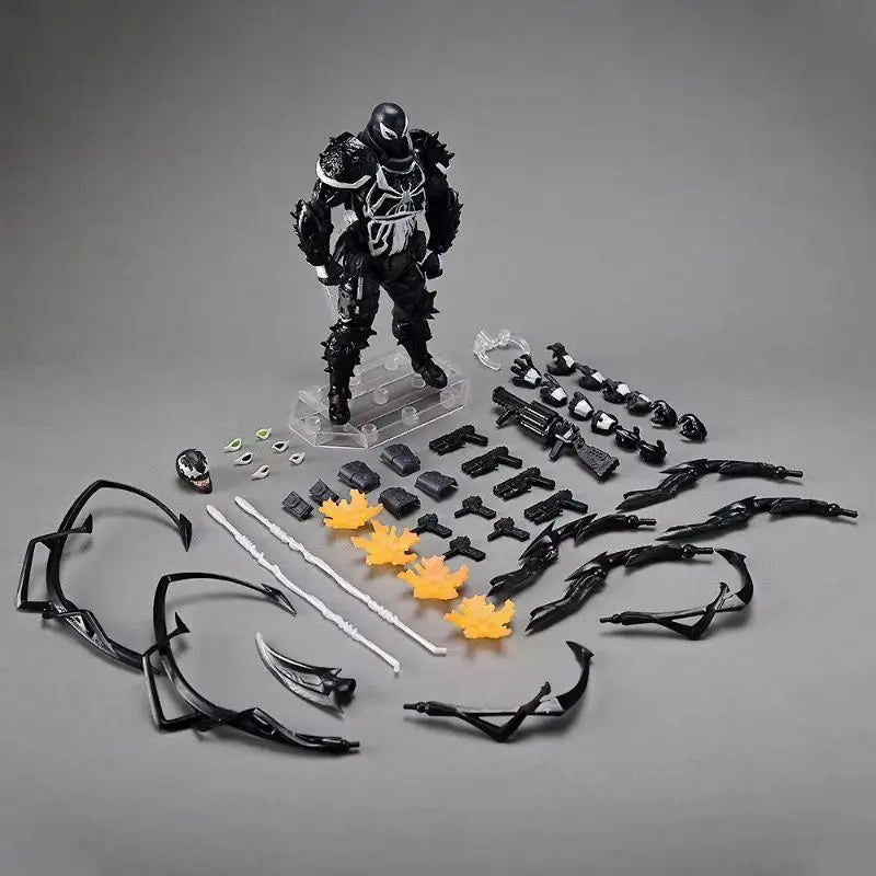 New Marvel cool venom agent Spider Man hand held Yamaguchi style joint movable assembled model toy anime gift Desktop decoration