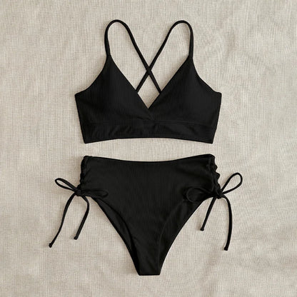 Cikini V-hals split bikiniset voor dames