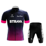 Strava Cycling Jersey Set Mens Bib Shorts Bicycle Short Sleeve Cycling Clothing Bike Maillot Ciclismo Hombre Black Sets For MTB
