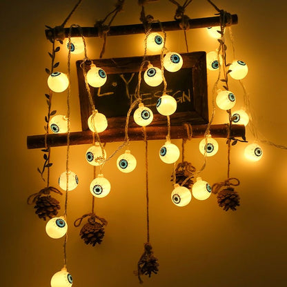 3 6M Pumpkin Horror Eyeballs LED String Lights Portable USB 20 40 Leds Halloween Party Decoration For Home bar Atmosphere Decor