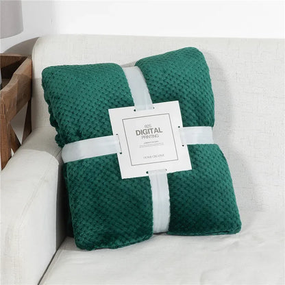 Japan Style Coral Fleece Blankets 300gsm Spring Summer Soft Fluffy Faux Fur Mink Throw Solid Sofa Cover Bedspread Plaid Blankets