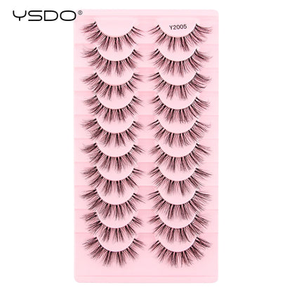 YSDO Half Eyelashes 3/10 pairs Natural Full False Eyelashes 3d Lashes  Cat Eye Fake Eyelashes Extension Faux Cils Makeup Tools