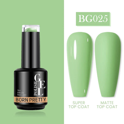 BORN PRETTY Milky Pink Rubber Base Gel Nail Polish Glitter 15ml Semi-Permanent Varnish Soak Off Self Leveling UV LED Gel