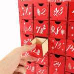 Red House Christmas Wooden Advent Calendar With 24 Storage Drawers Countdown To Christmas Decoration Candy Storage Box