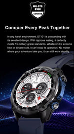 Military Smart Watch DT G1 GPS Track Compass Altimeter Bluetooth Calling 860mAh Battery DTG1 Men Outdoor Sports SmartWatch