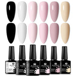 6pc All-season Gel Nail Polish Set Nude Pink Red Glitter Semi Permanent UV Gel Polish Kits All For Manicure Soak Off Vernis