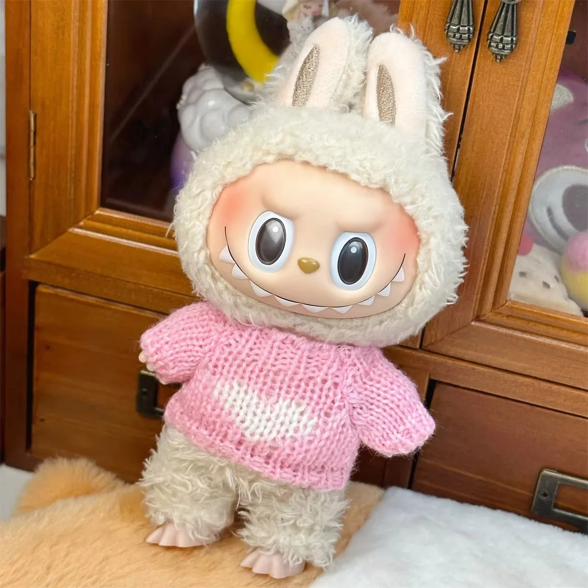 Ropa Labubu Doll Clothes Outfit Accessories For 15/17cm Labubu V2 V1 Plush Doll's Clothing Colorful Sweater Kid Toy Girl Gift