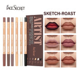 6pcs Velvet Matte Lip Liner Set - Long-Lasting Versatile Shades Longlasting Lip Makeup Berry, Brown, Pink Lip Pencil