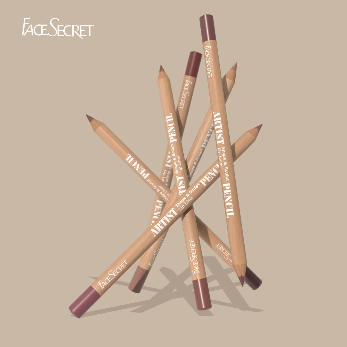 6pcs Face Secret Lip Liner Pencil Set,Ultra-Fine,Smooth Long Lasting Waterproof Matte Velvet,Brown Mixed Color