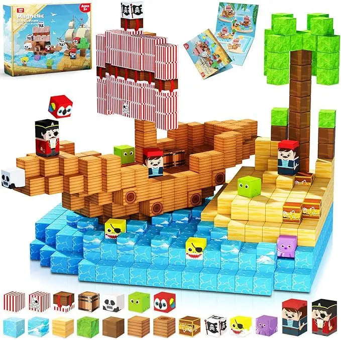 2025 NEW Magnetic Blocks Game Mine Magnet Worlds DIY Toys For Boys Girls STEM Montessori Sensory Cubes Game Toys Christmas Gifts