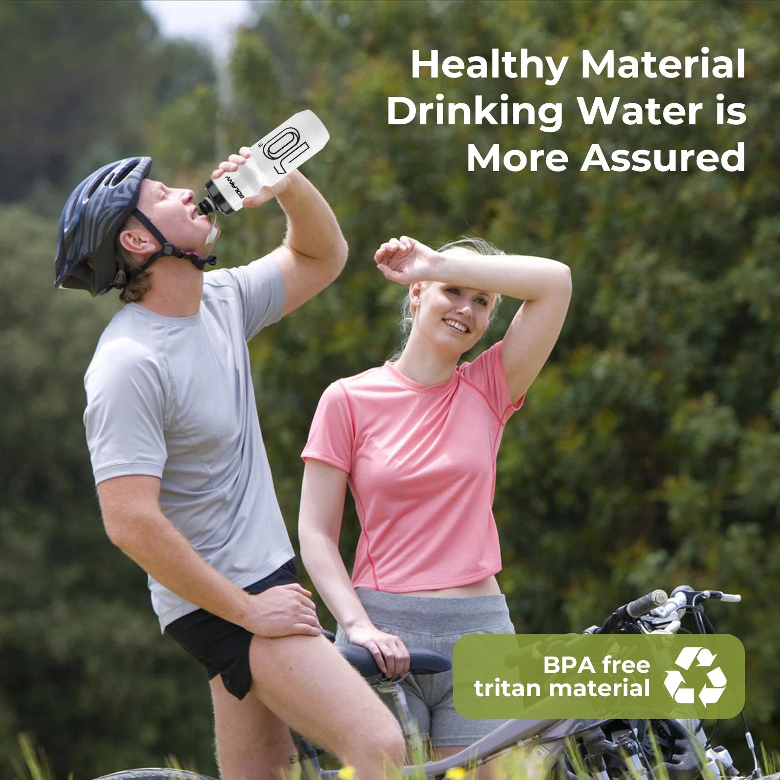 BOLANY Sports Bottle 10th Rubber Transparent Plastic with lid Bottle 750ML Portable Squeeze Drinking Outdoor Cycling Kettle